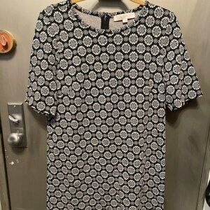 LOFT RETRO 1960's Cotton Stretch Blend shift mini dress